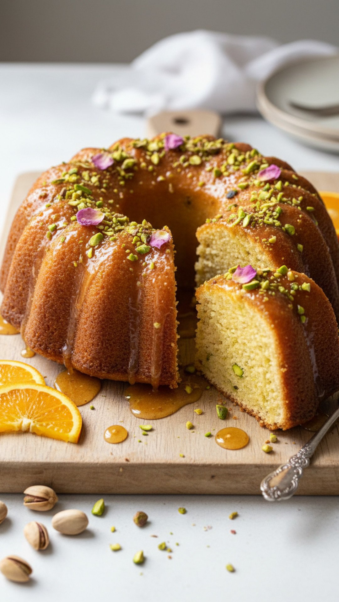 Orange Rose and Pistachio Semolina Cake 2 Preparation