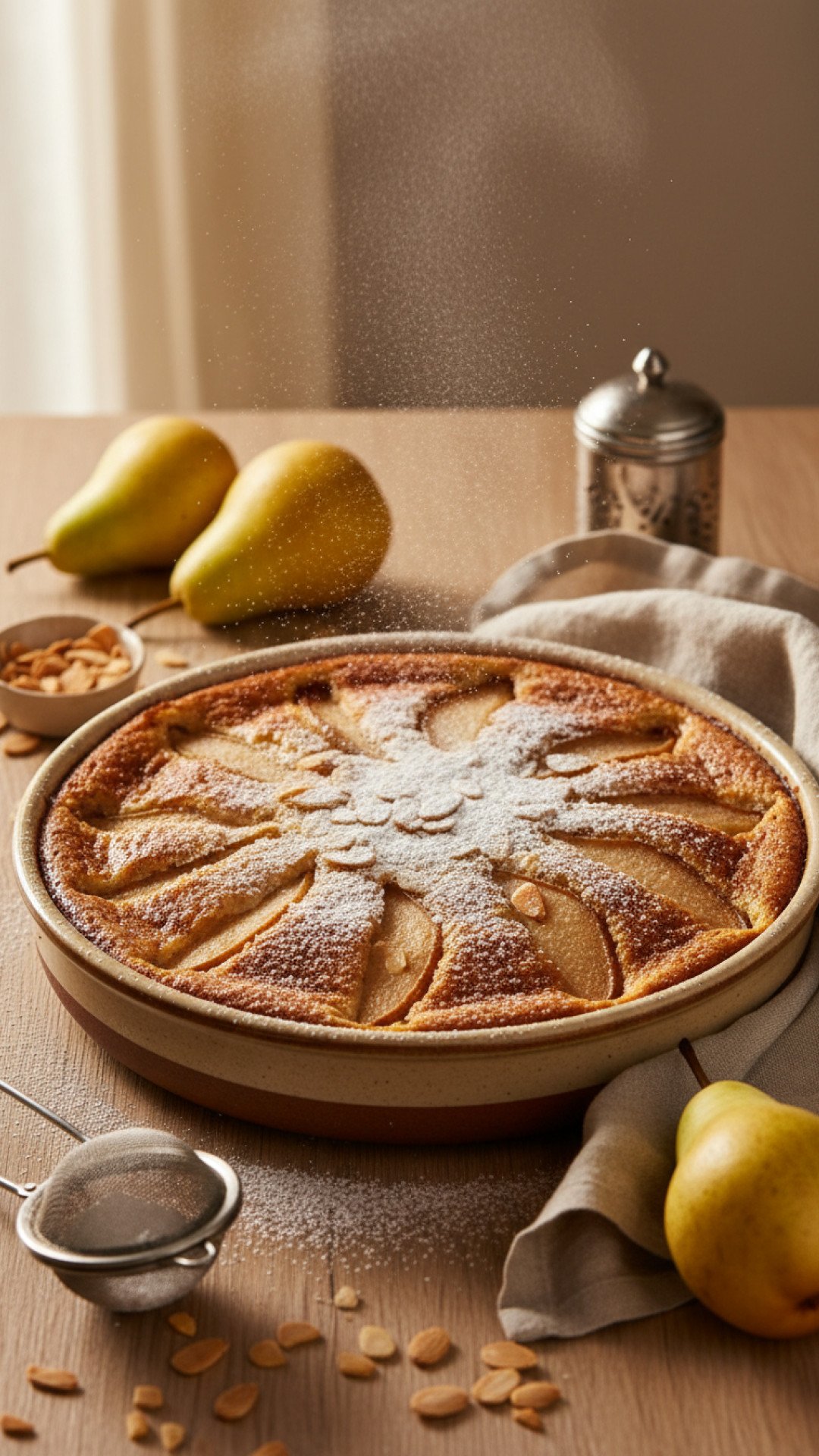 Pear and Almond Clafoutis Preparation