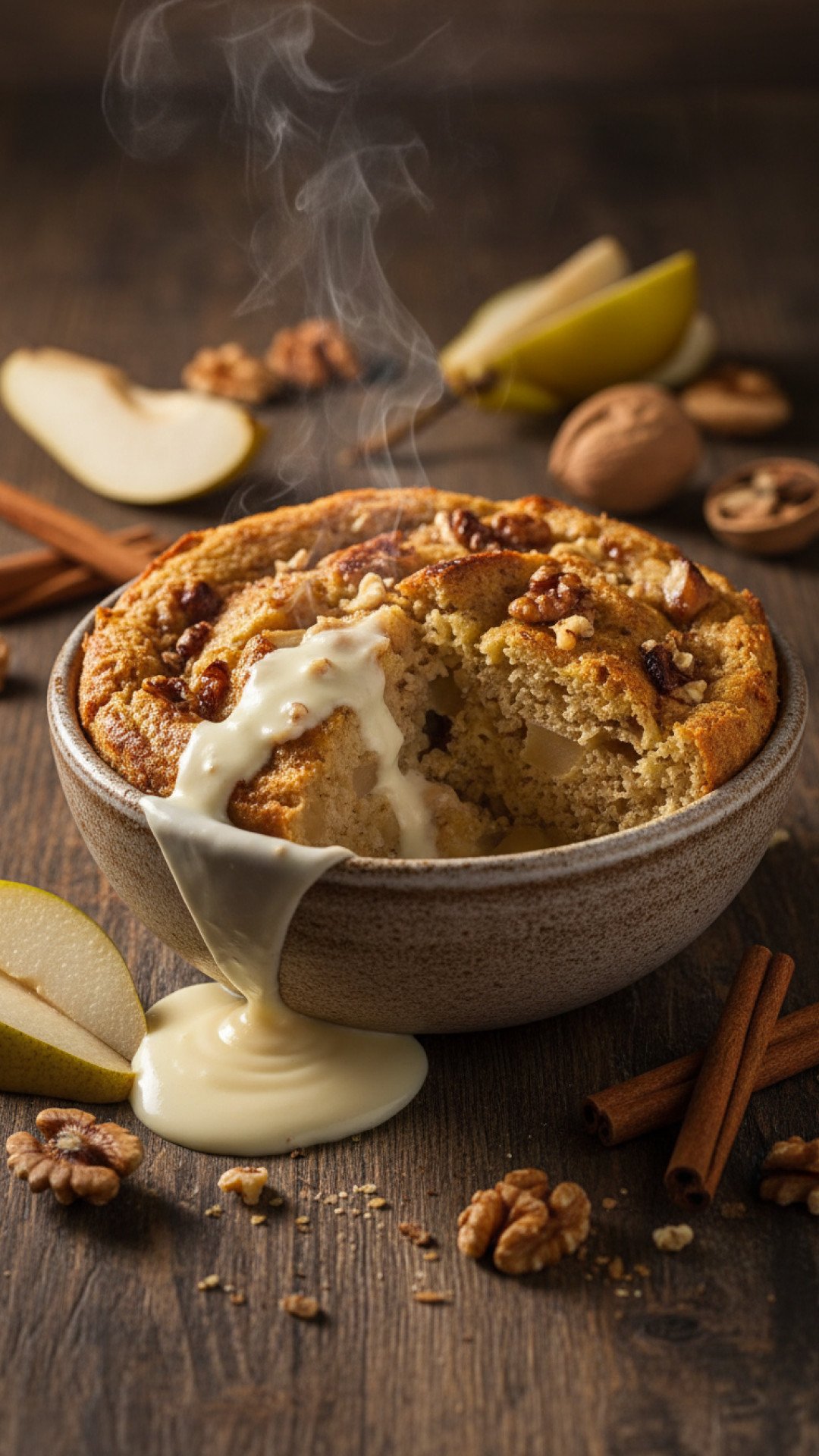 Warm and Comforting Pear and Walnut Bread Pudding 4 Pear and Walnut Bread Pudding Preparation