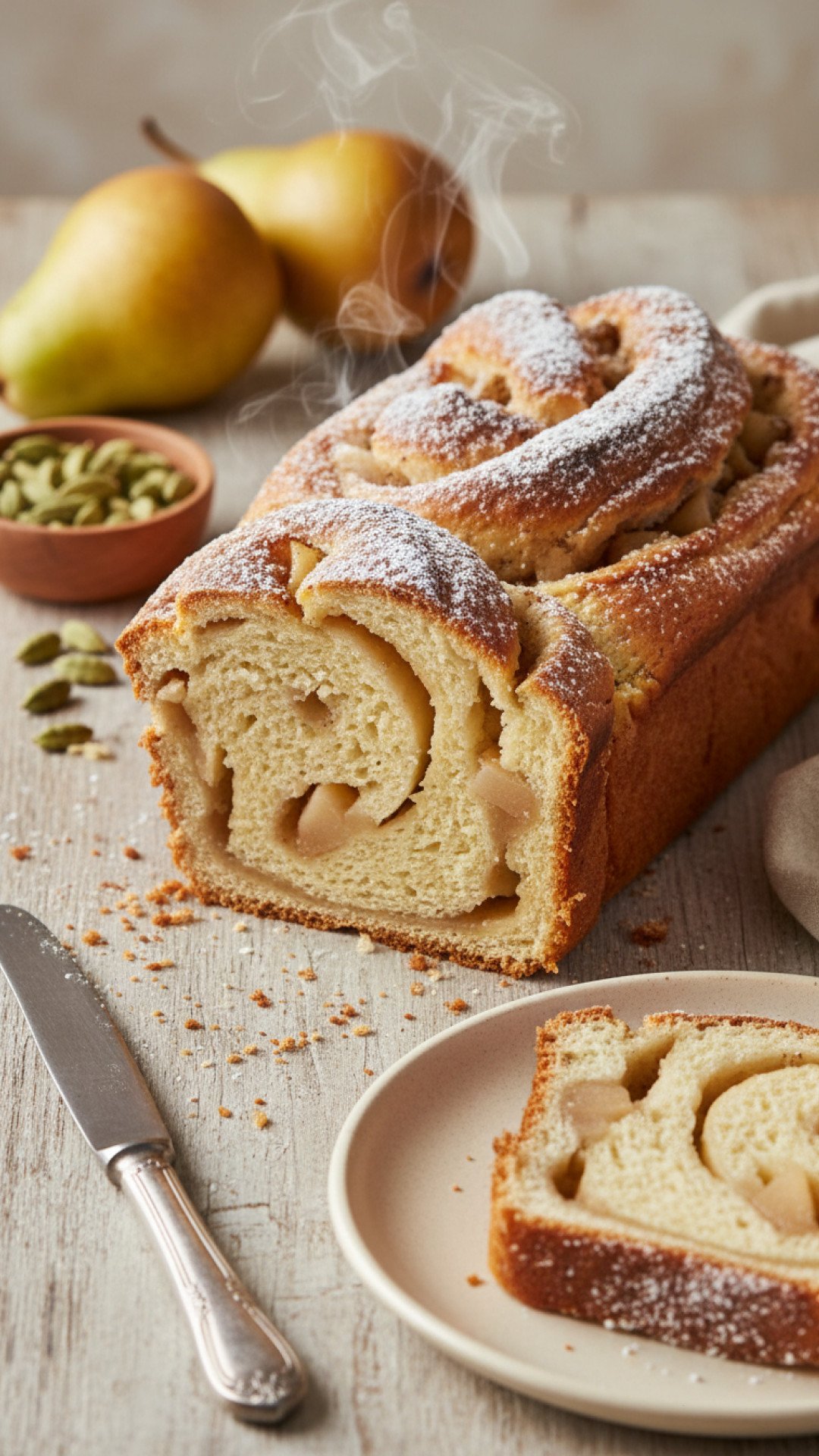 Pear Cardamom Swirl Bread Preparation