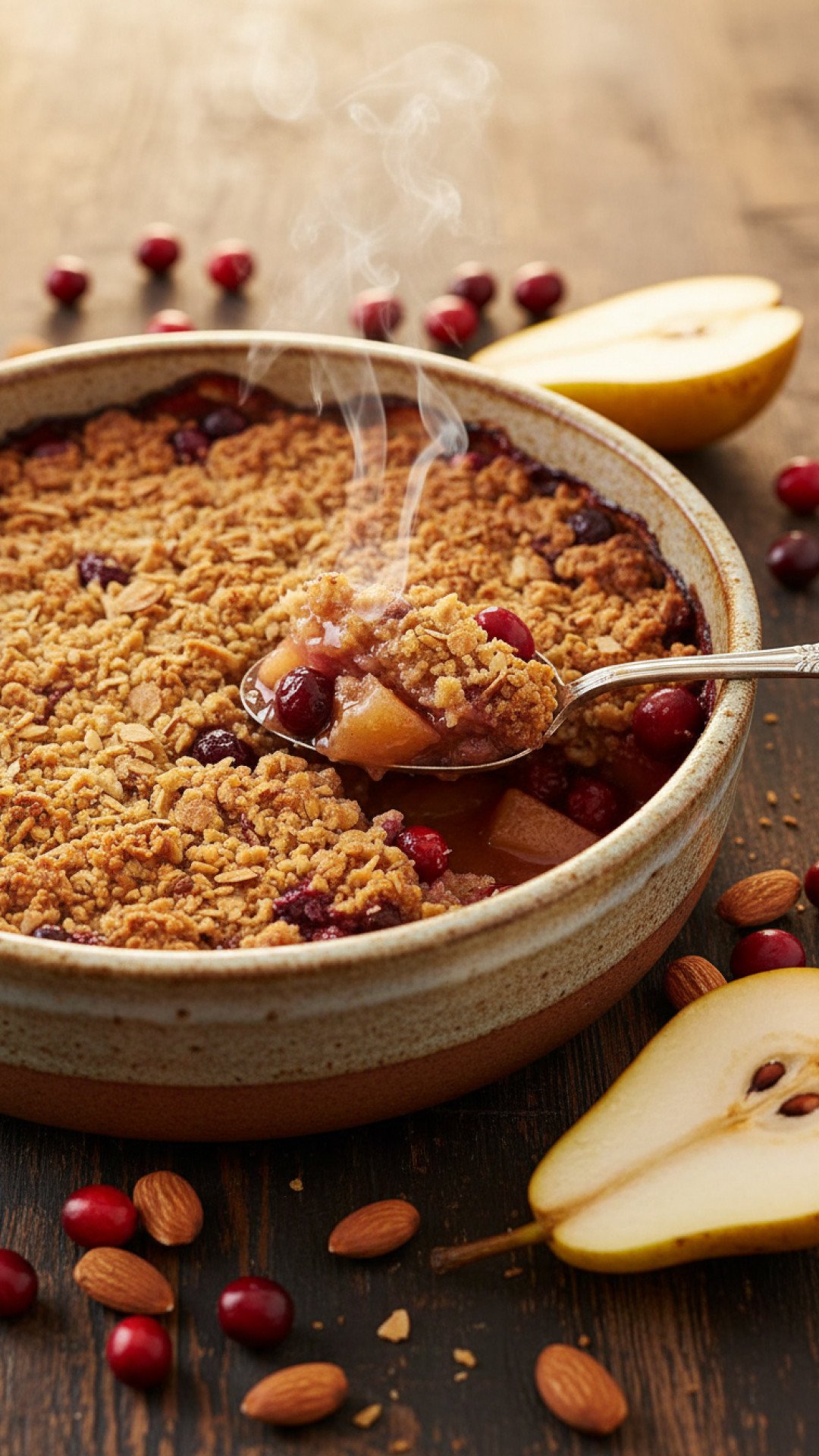 The Ultimate Pear Cranberry Crisp with Almond Topping 4 Pear Cranberry Crisp with Almond Topping Preparation