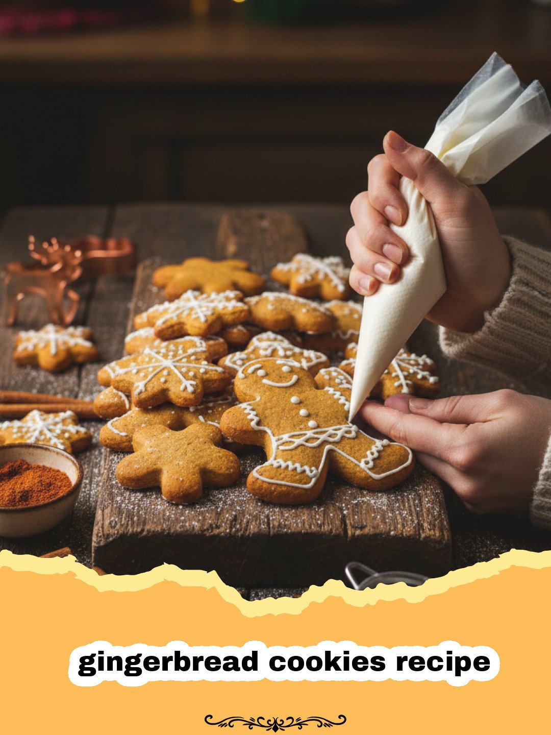 The Best Soft and Chewy Gingerbread Cookies Recipe for Holiday Magic 3 gingerbread cookies recipe - A tray of decorated gingerbread men cookies arranged on a festive holiday plate.