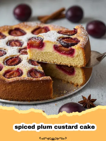 A Cozy Spiced Plum Custard Cake Recipe