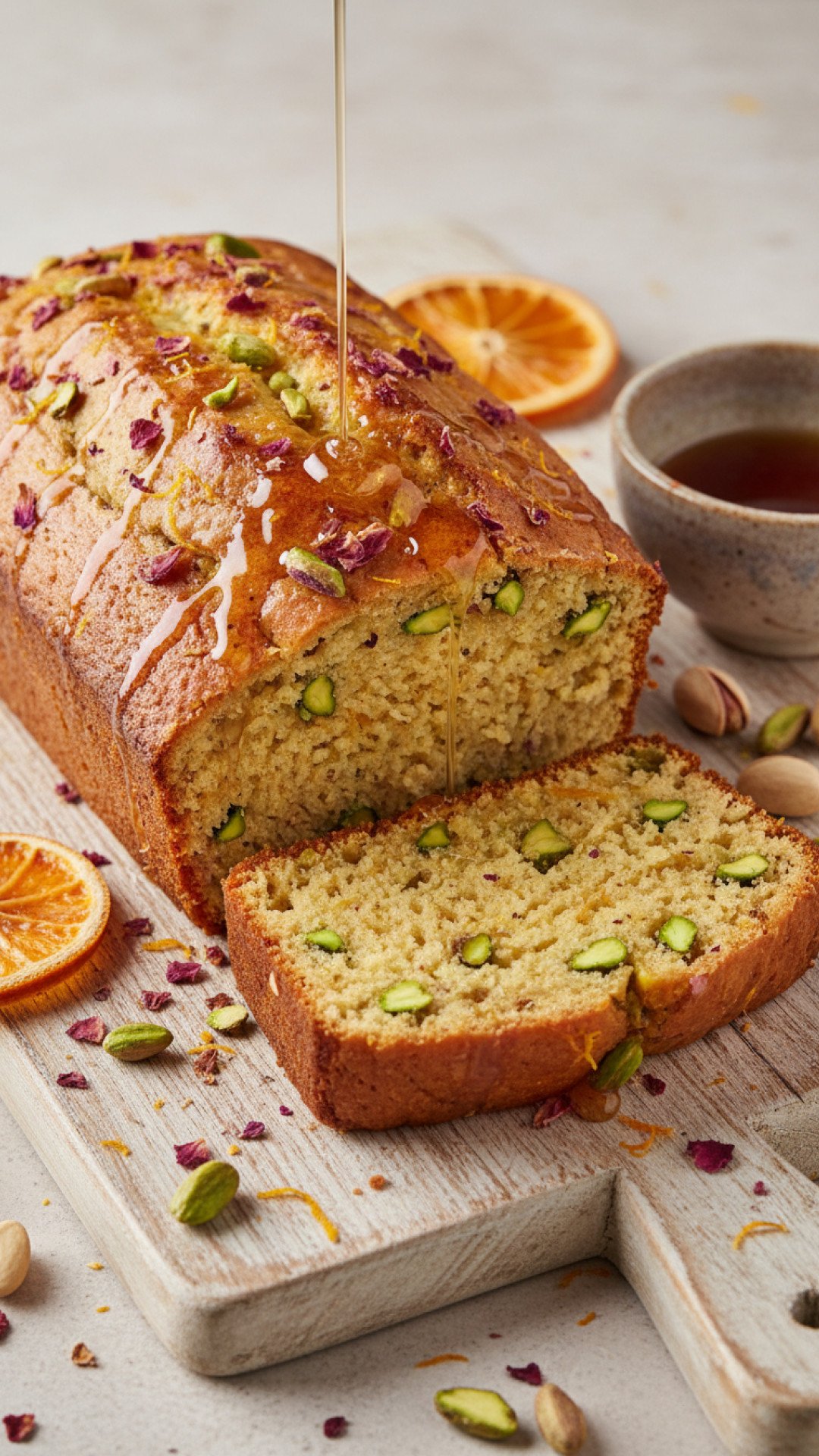 Persian Orange Pistachio Loaf with Cardamom Syrup Preparation