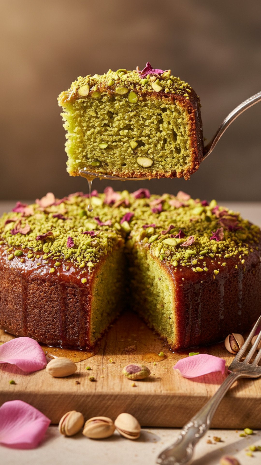 The Most Fragrant Pistachio and Rosewater Syrup Cake 4 Pistachio and Rosewater Syrup Cake Preparation