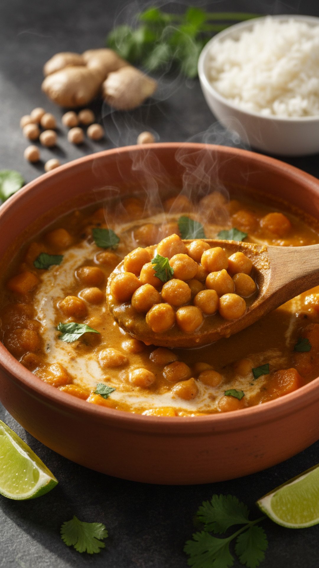 Pumpkin and Chickpea Stew with Coconut Milk Preparation