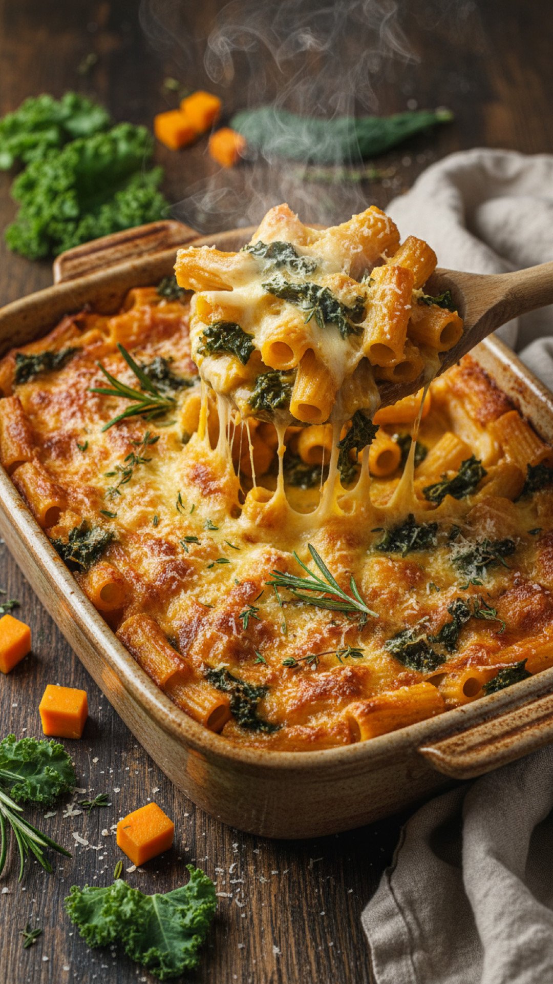 Cozy Pumpkin and Kale Pasta Bake: The Perfect Autumn Meal 4 Pumpkin and Kale Pasta Bake Preparation