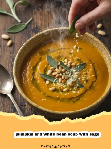 Velvety Pumpkin and White Bean Soup with Sage