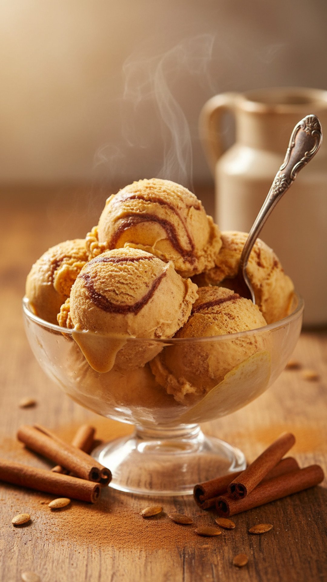 Pumpkin Ice Cream with Cinnamon Swirl Preparation