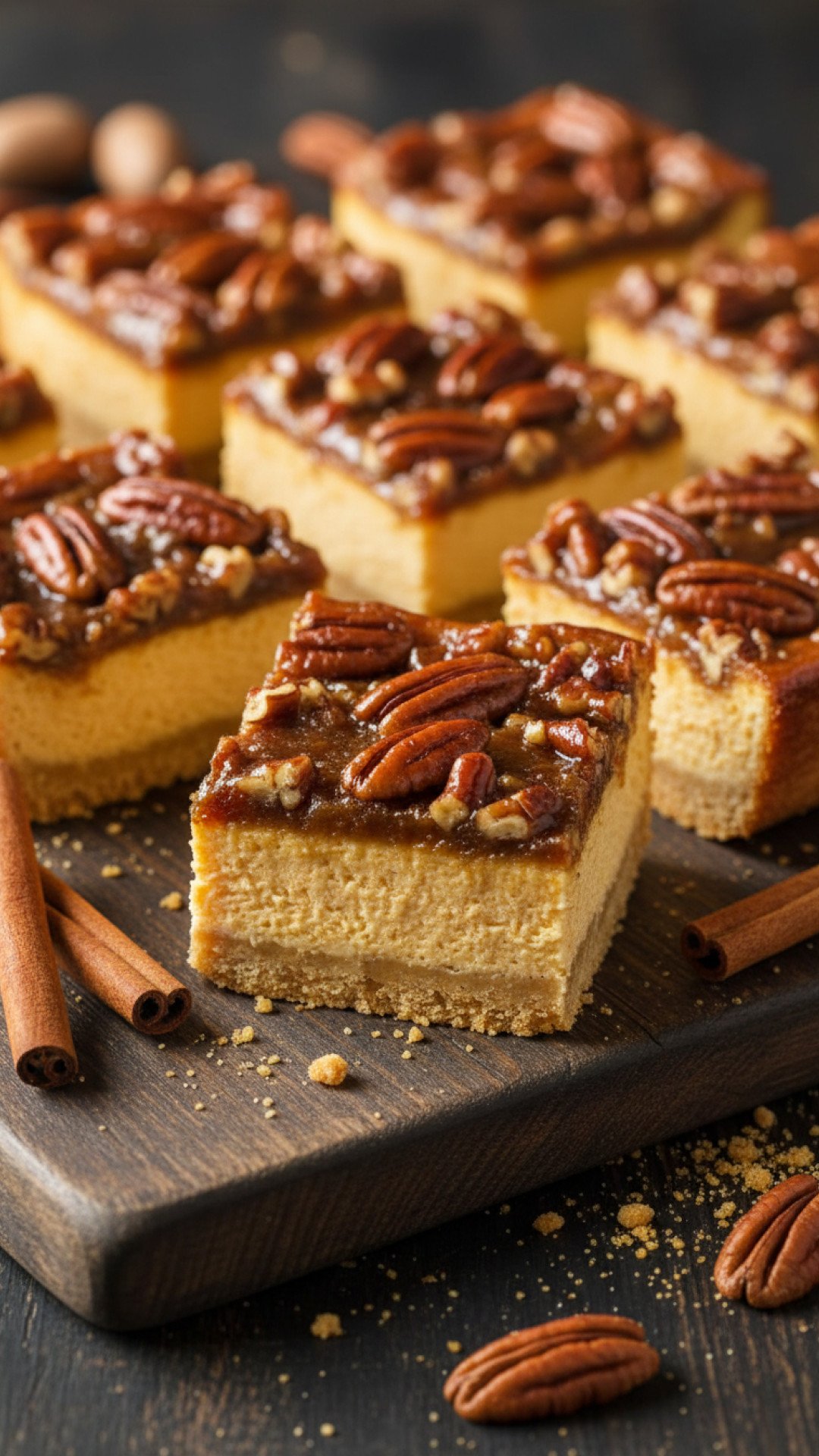 Pumpkin Pecan Cheesecake Bars Preparation