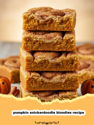 The Best Homemade Pumpkin Snickerdoodle Blondies