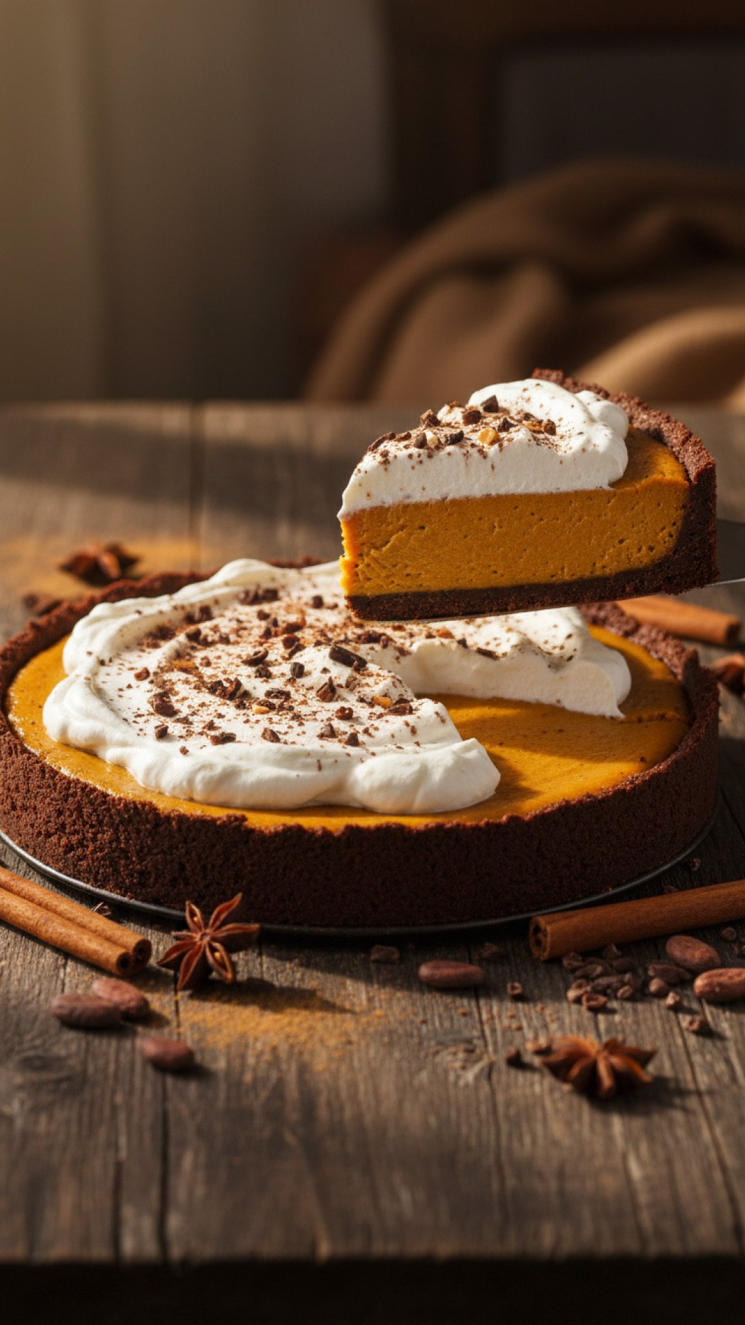 Pumpkin Spice Chocolate Tart Preparation