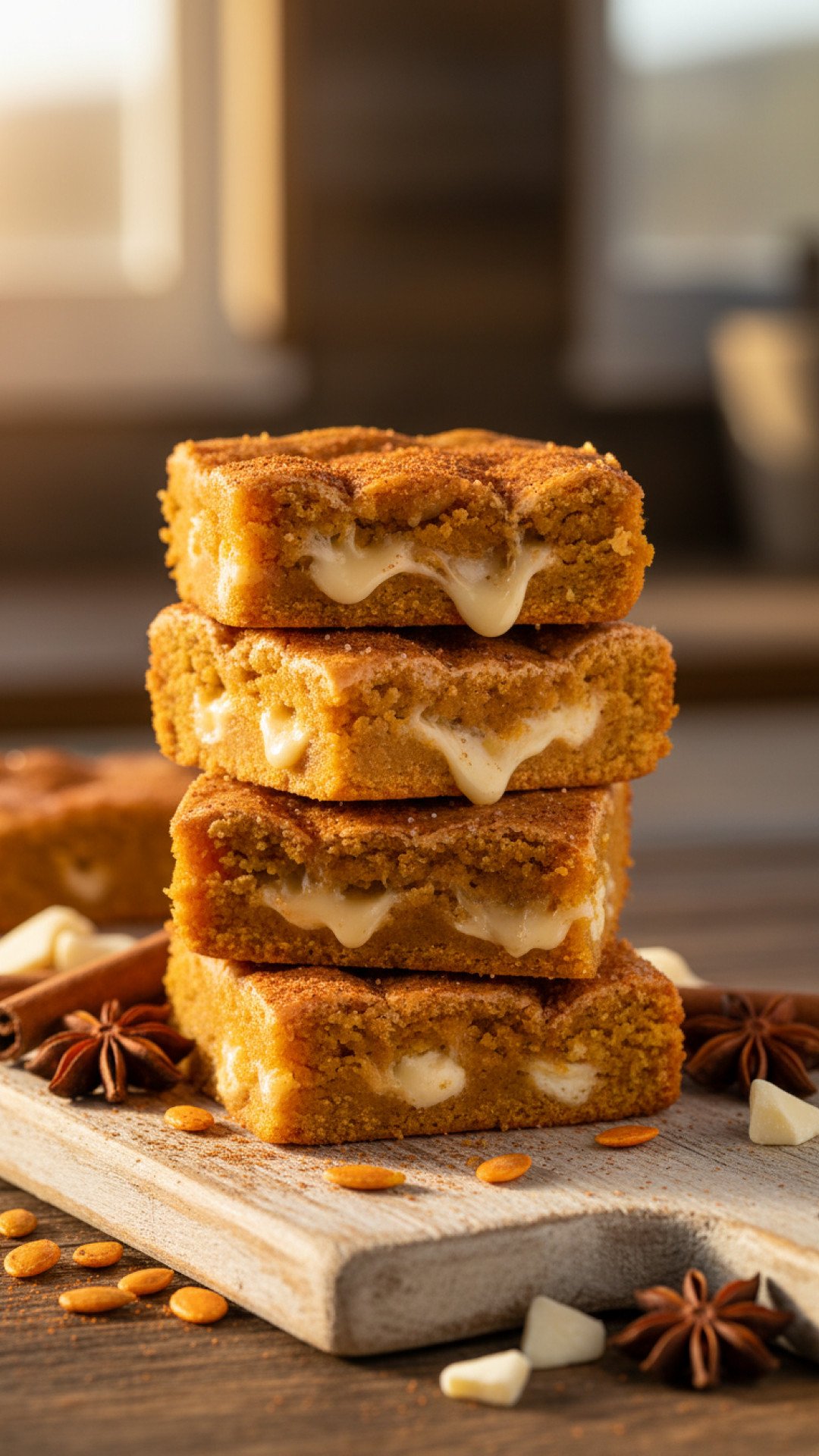 Pumpkin Spice White Chocolate Blondies Preparation
