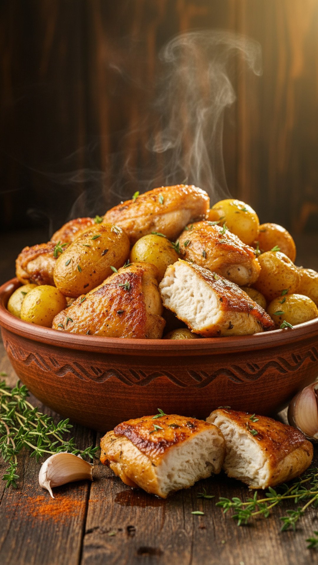 Quick Air Fryer Chicken and Potatoes Preparation