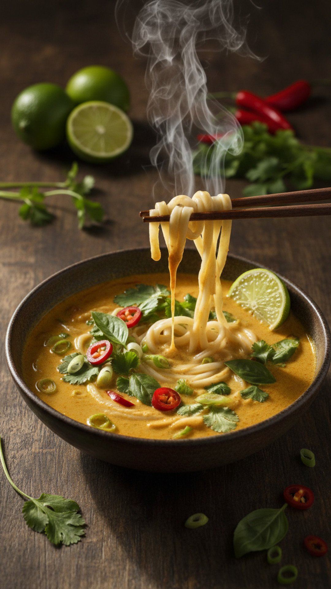 Quick and Easy Curry Coconut Noodle Soup Preparation