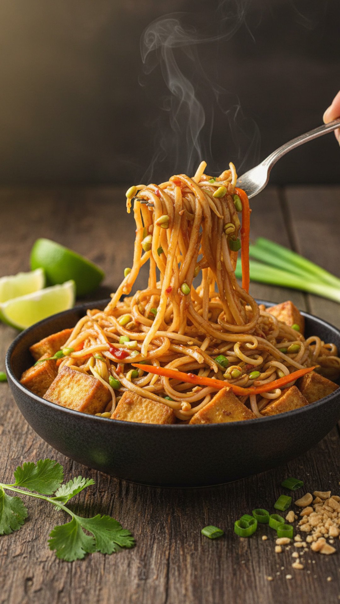 Quick Plant Based Pad Thai Preparation