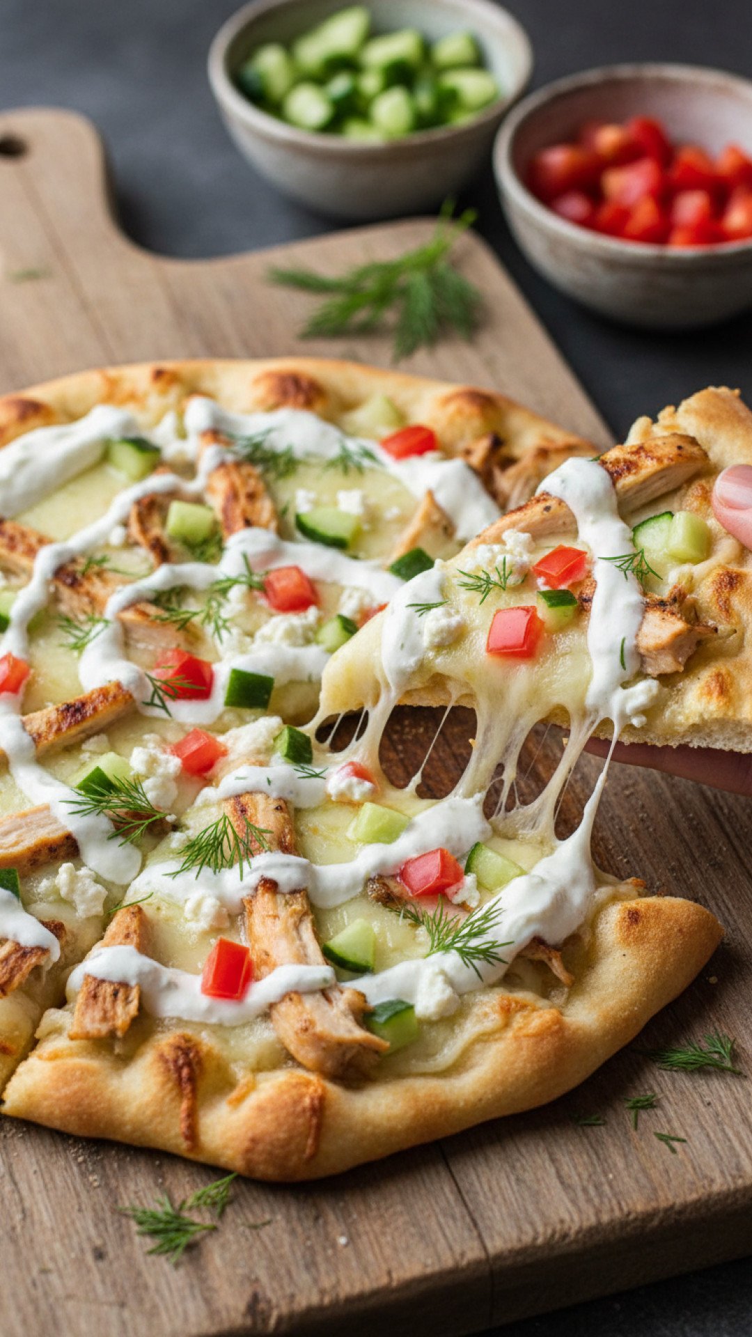 Healthy and Easy Tzatziki Chicken Naan Pizza 4 Quick Tzatziki Chicken Naan Pizza Preparation