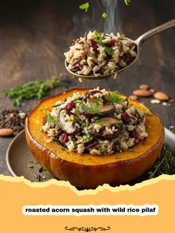 Roasted Acorn Squash with Wild Rice Pilaf