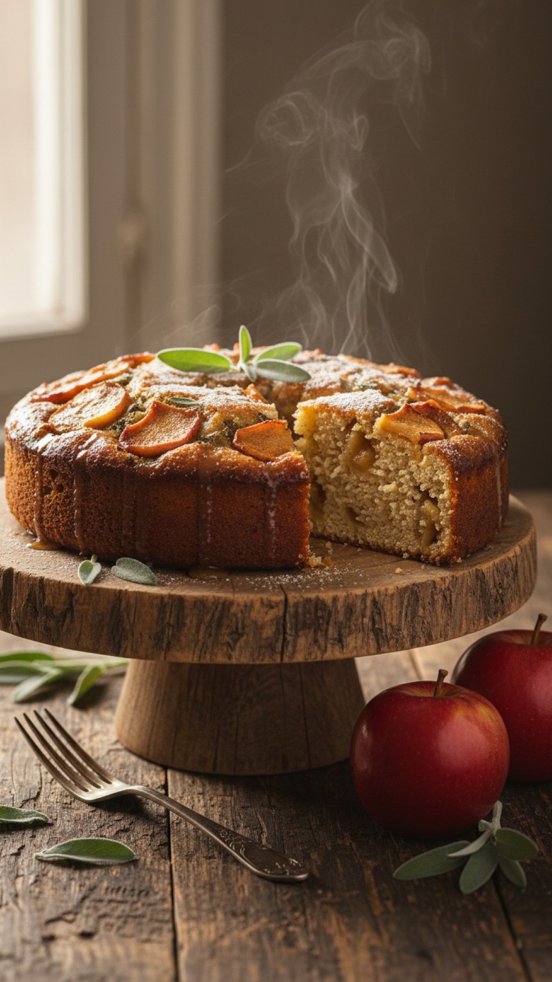 Warm and Earthy Roasted Apple Sage Cake with Brown Butter 4 Roasted Apple Sage Cake Preparation