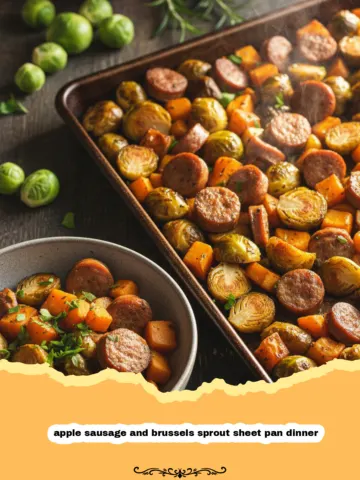 Cozy Apple Sausage and Brussels Sprout Sheet Pan Dinner 11 Cozy Apple Sausage and Brussels Sprout Sheet Pan Dinner