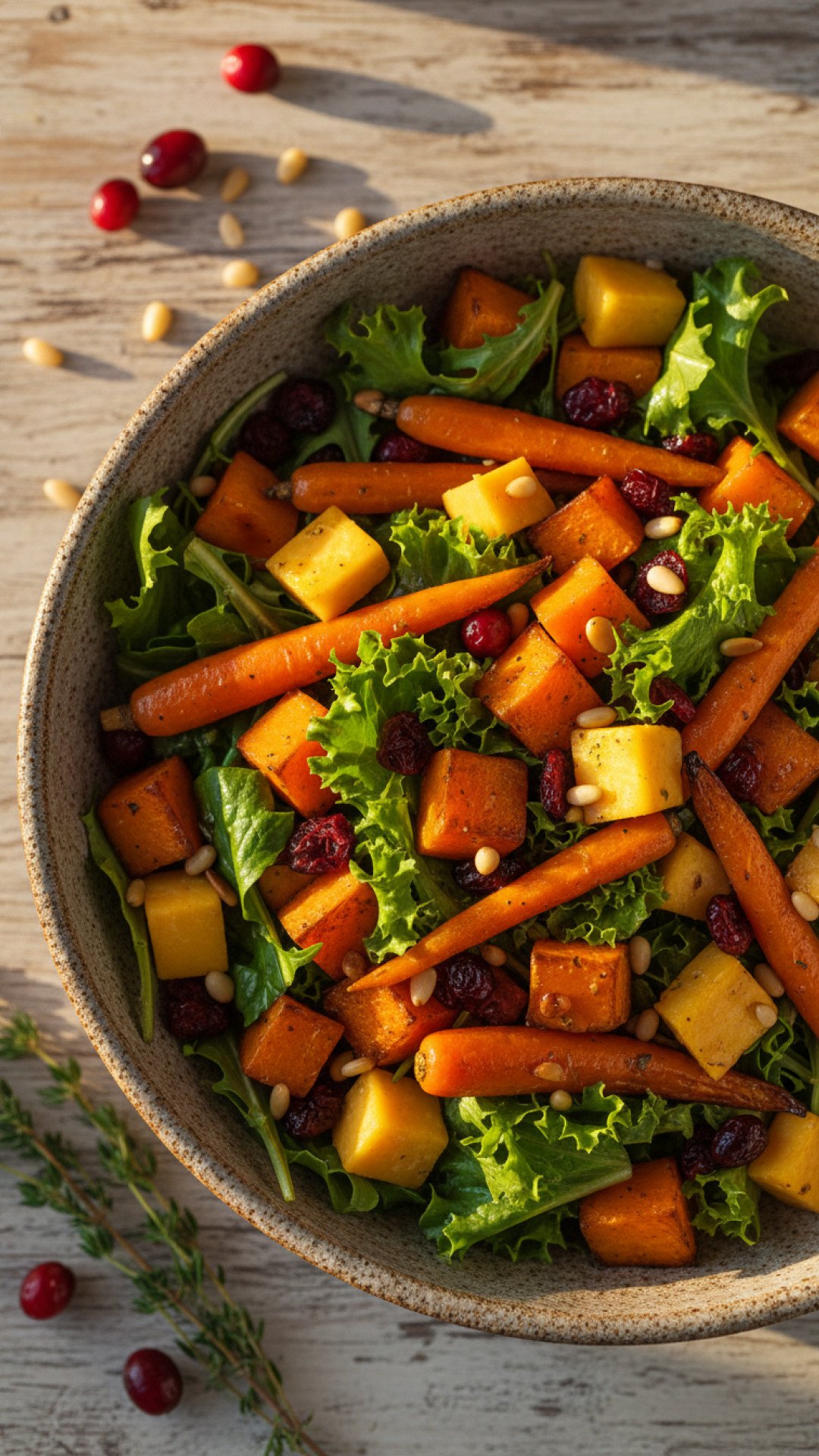 Roasted Carrot and Butternut Squash Salad Preparation