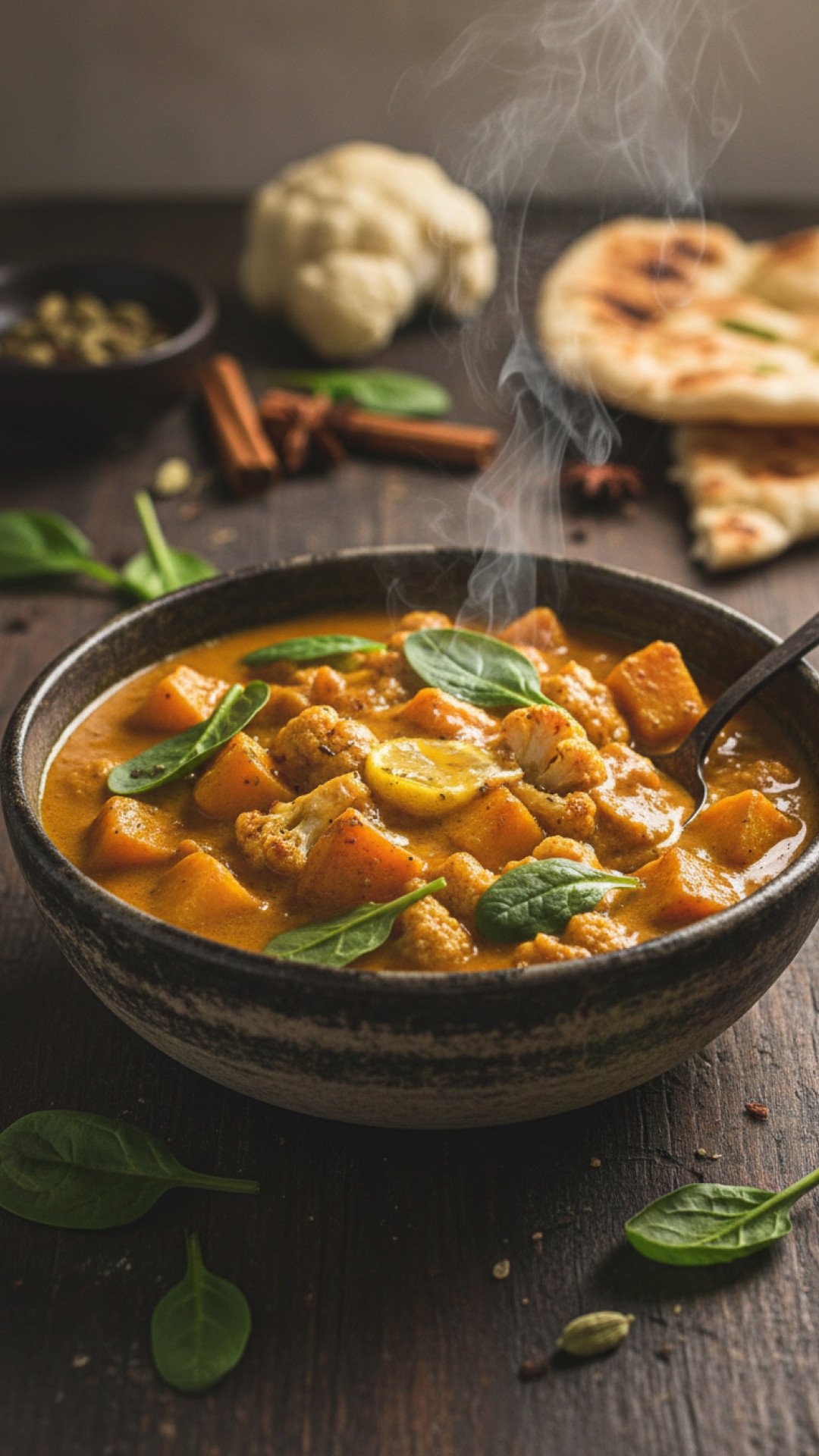 Roasted Cauliflower and Pumpkin Curry with Coconut Milk 4 Roasted Cauliflower and Pumpkin Curry Preparation