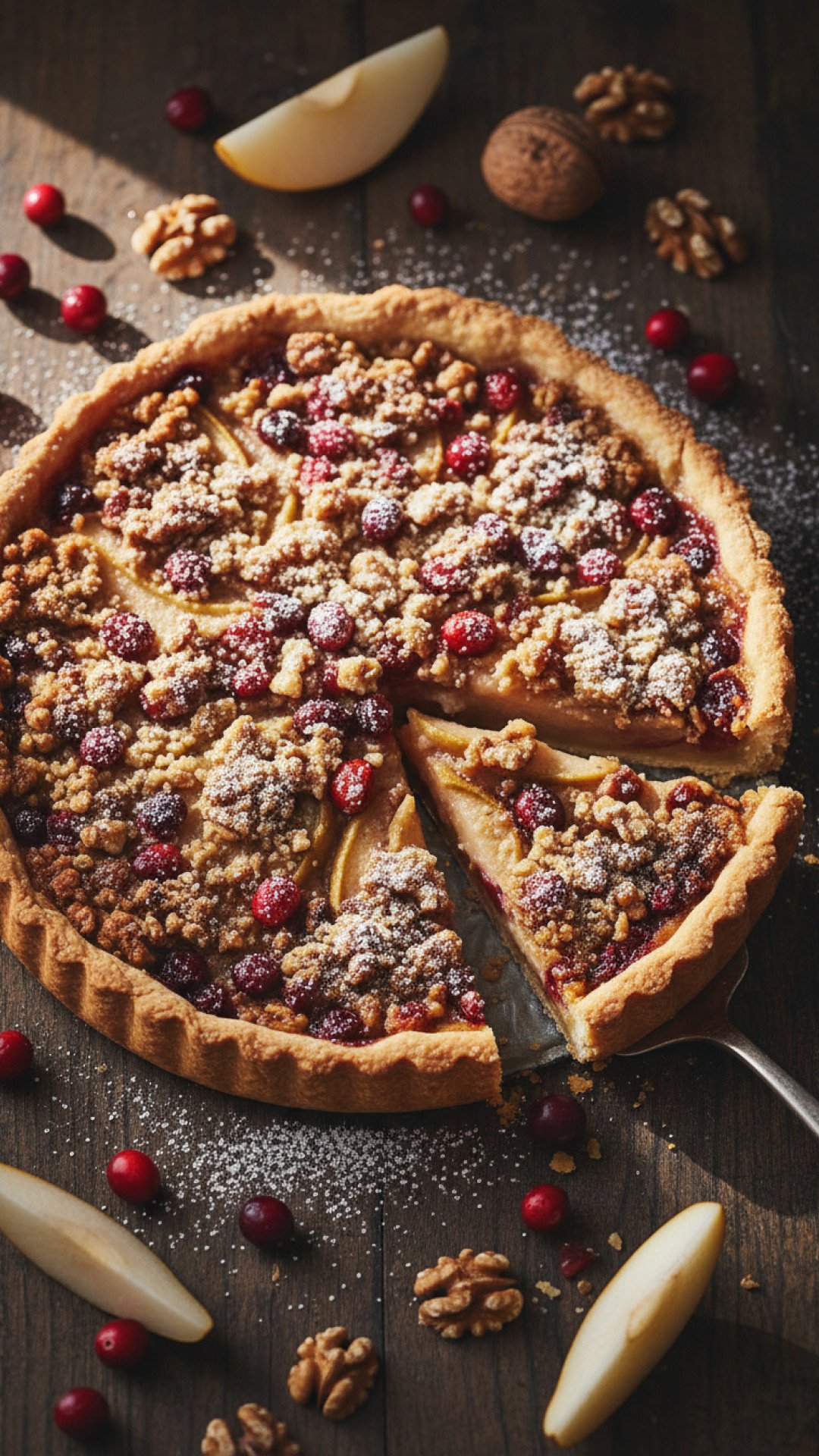 Roasted Pear Cranberry Tart Preparation