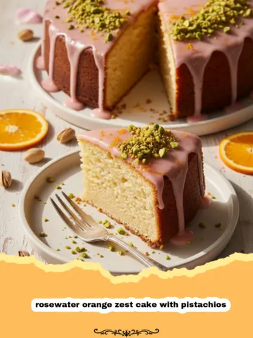 Fragrant Rosewater Orange Zest Cake with Pistachios