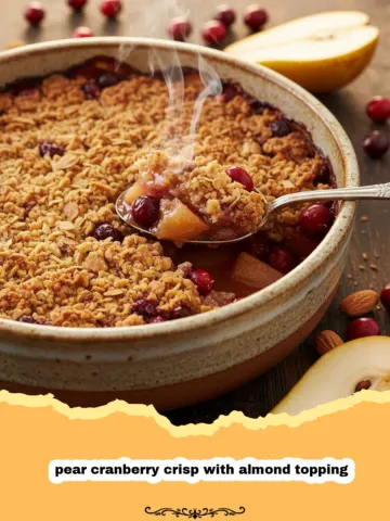 The Ultimate Pear Cranberry Crisp with Almond Topping
