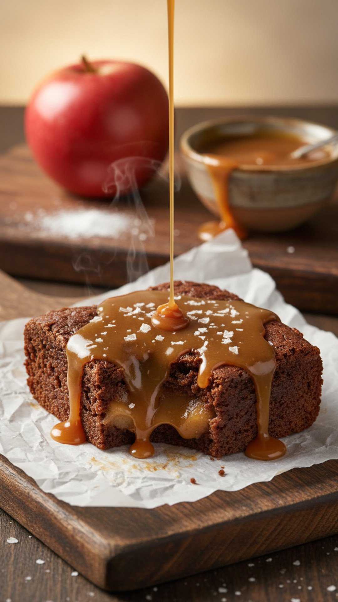 Salted Caramel Apple Brownies Preparation