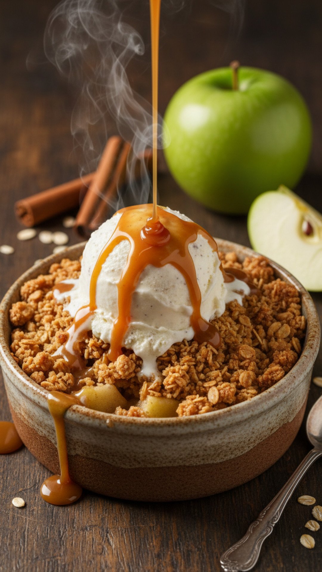 Salted Caramel Apple Crisp Preparation