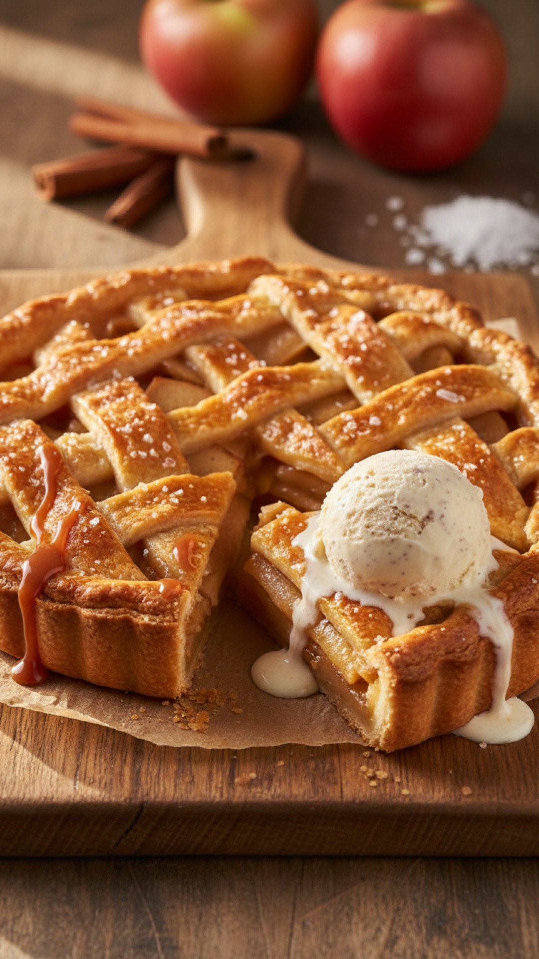 Salted Caramel Apple Tart Preparation