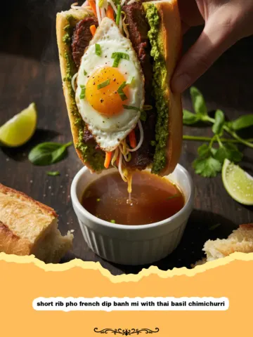 The Ultimate Short Rib Pho French Dip Banh Mi with Thai Basil Chimichurri