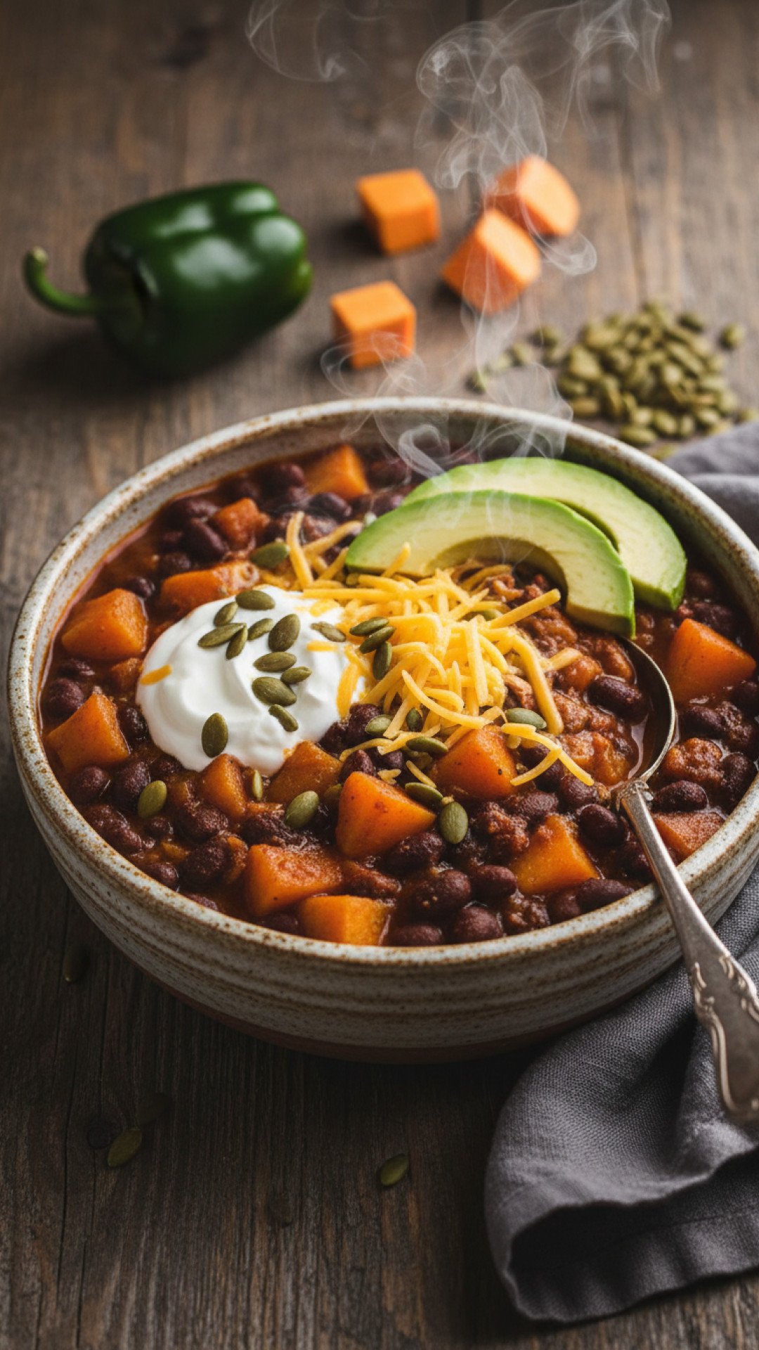 Slow Cooker Sweet Potato Black Bean Chili Preparation