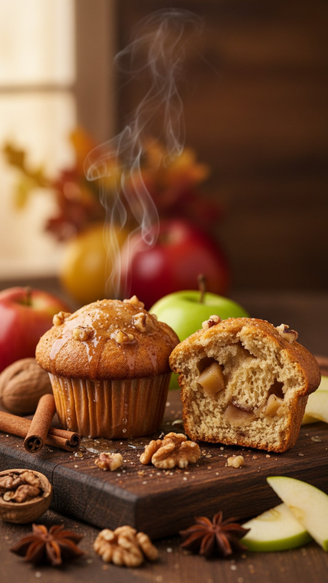 Spiced Apple Walnut Muffins Preparation