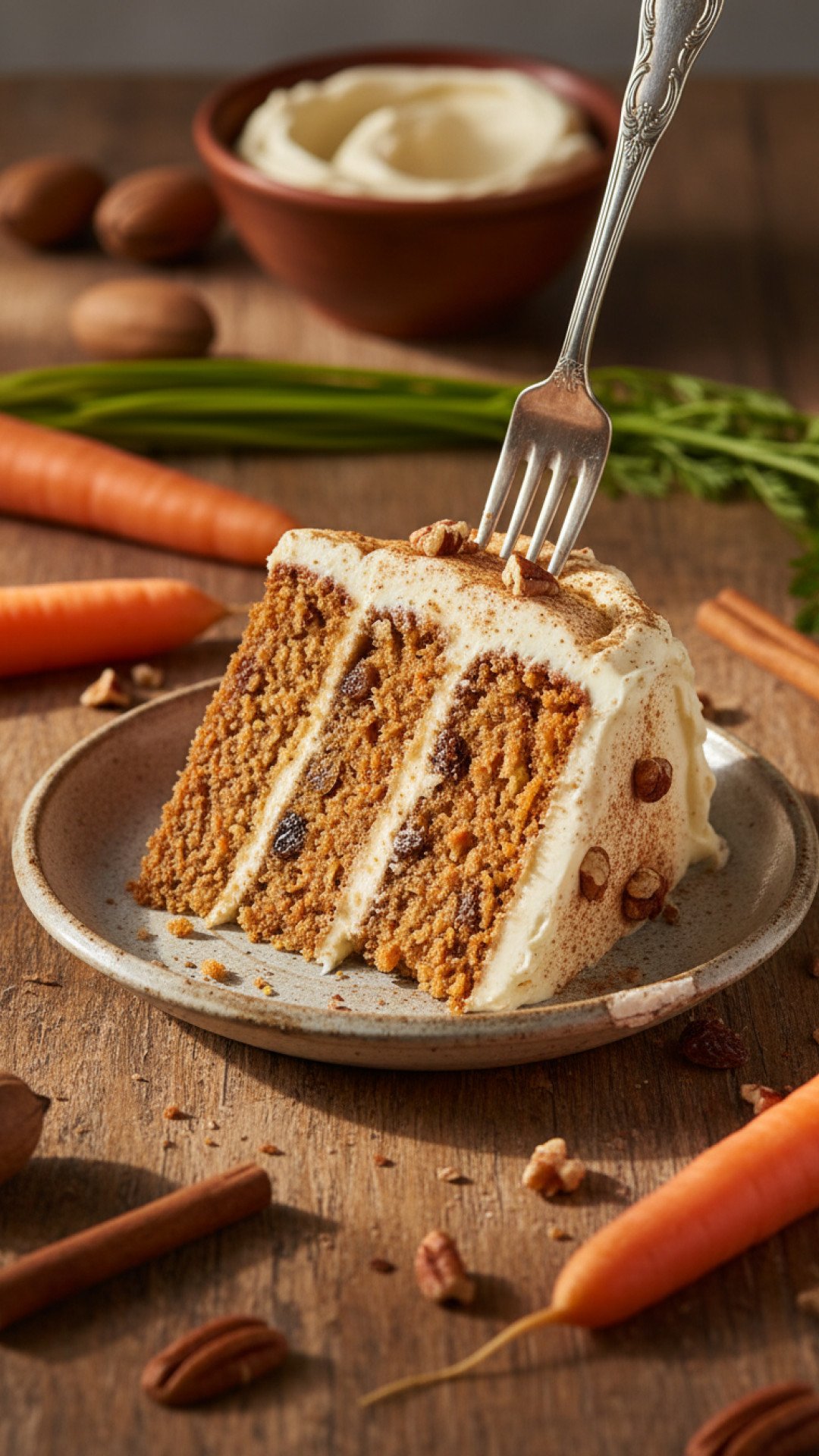 Spiced Carrot Cake with Cream Cheese Frosting Preparation