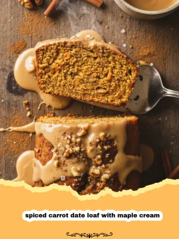 Spiced Carrot Date Loaf with Maple Cream
