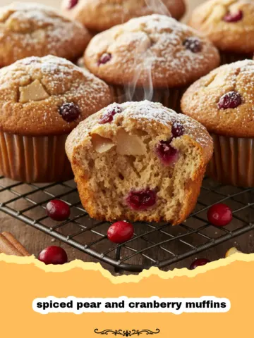 Warm Spiced Pear and Cranberry Muffins for Cozy Mornings