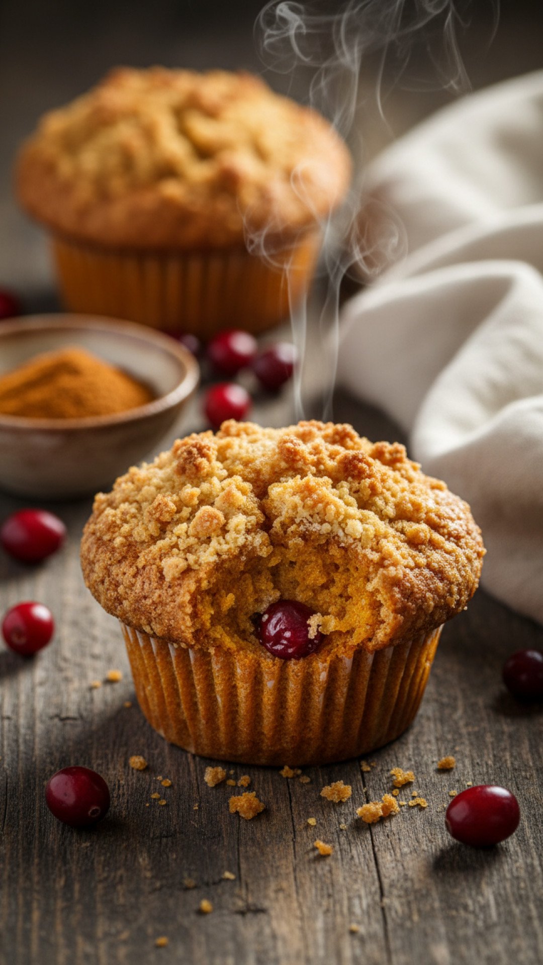 Spiced Pumpkin Cranberry Muffins Preparation