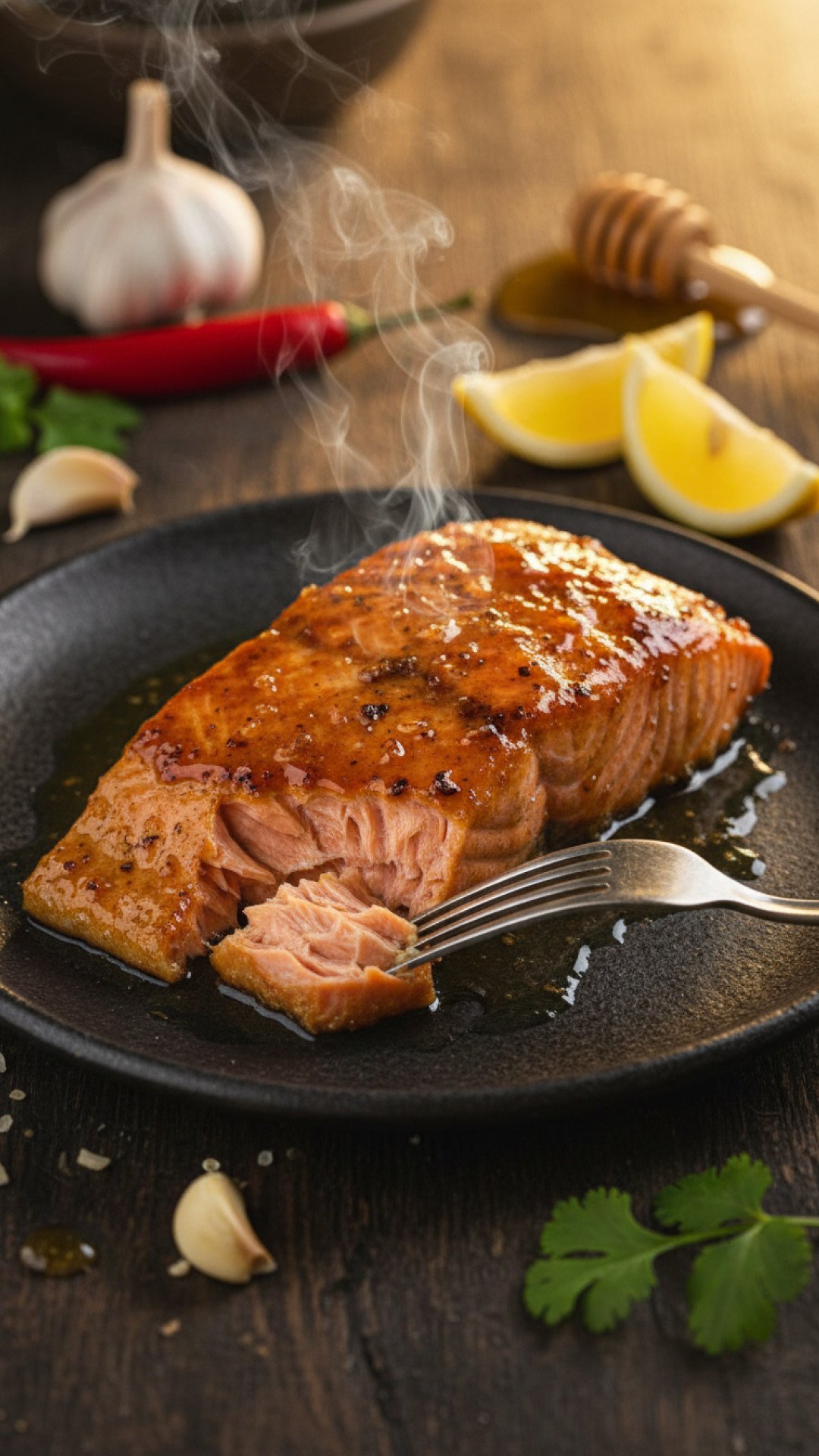 Spicy Honey Garlic Salmon Preparation
