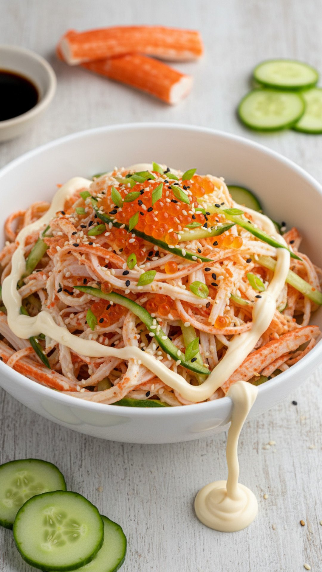 Spicy Japanese Kani Salad Preparation
