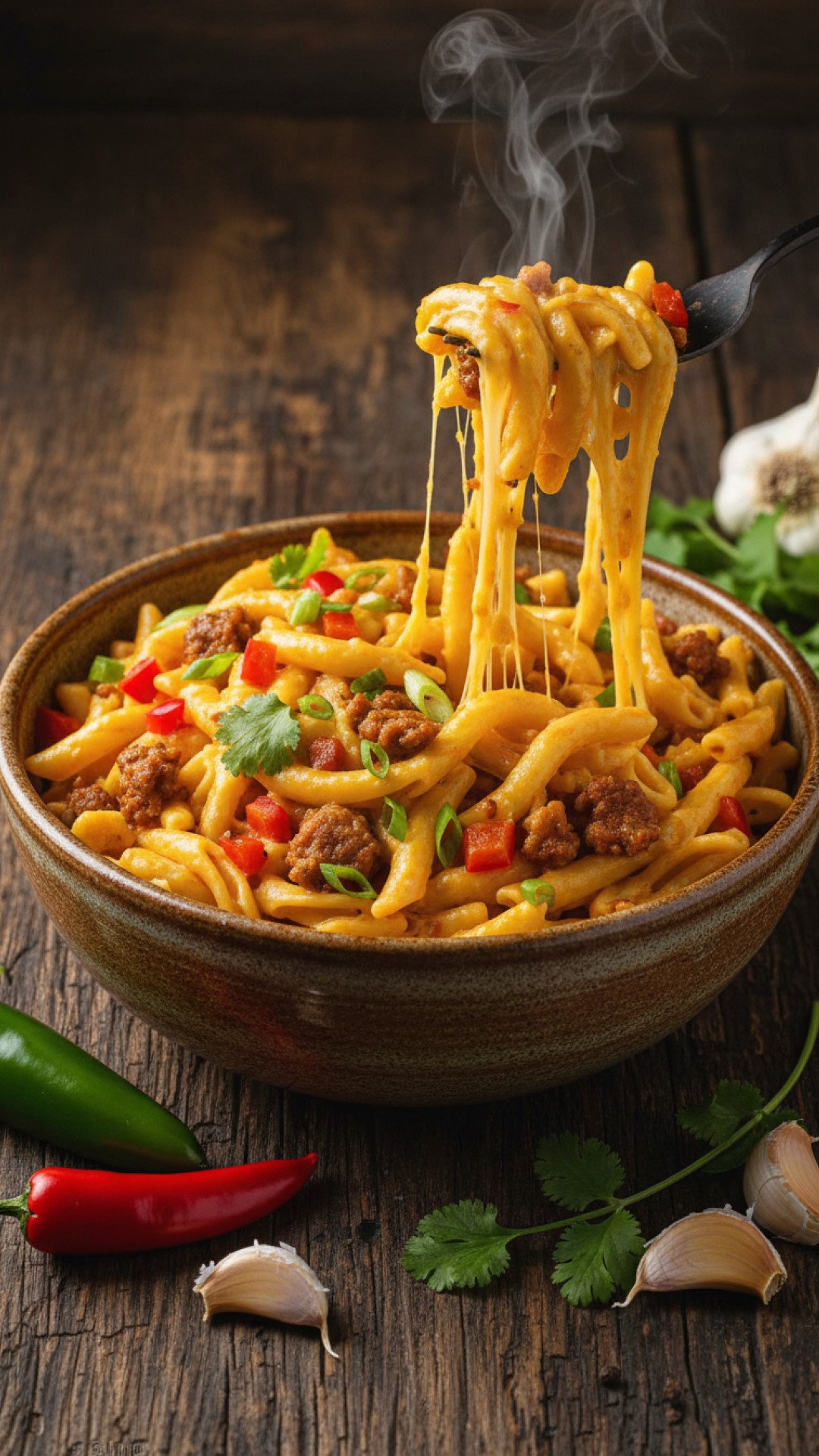 Spicy Queso Protein Pasta Preparation