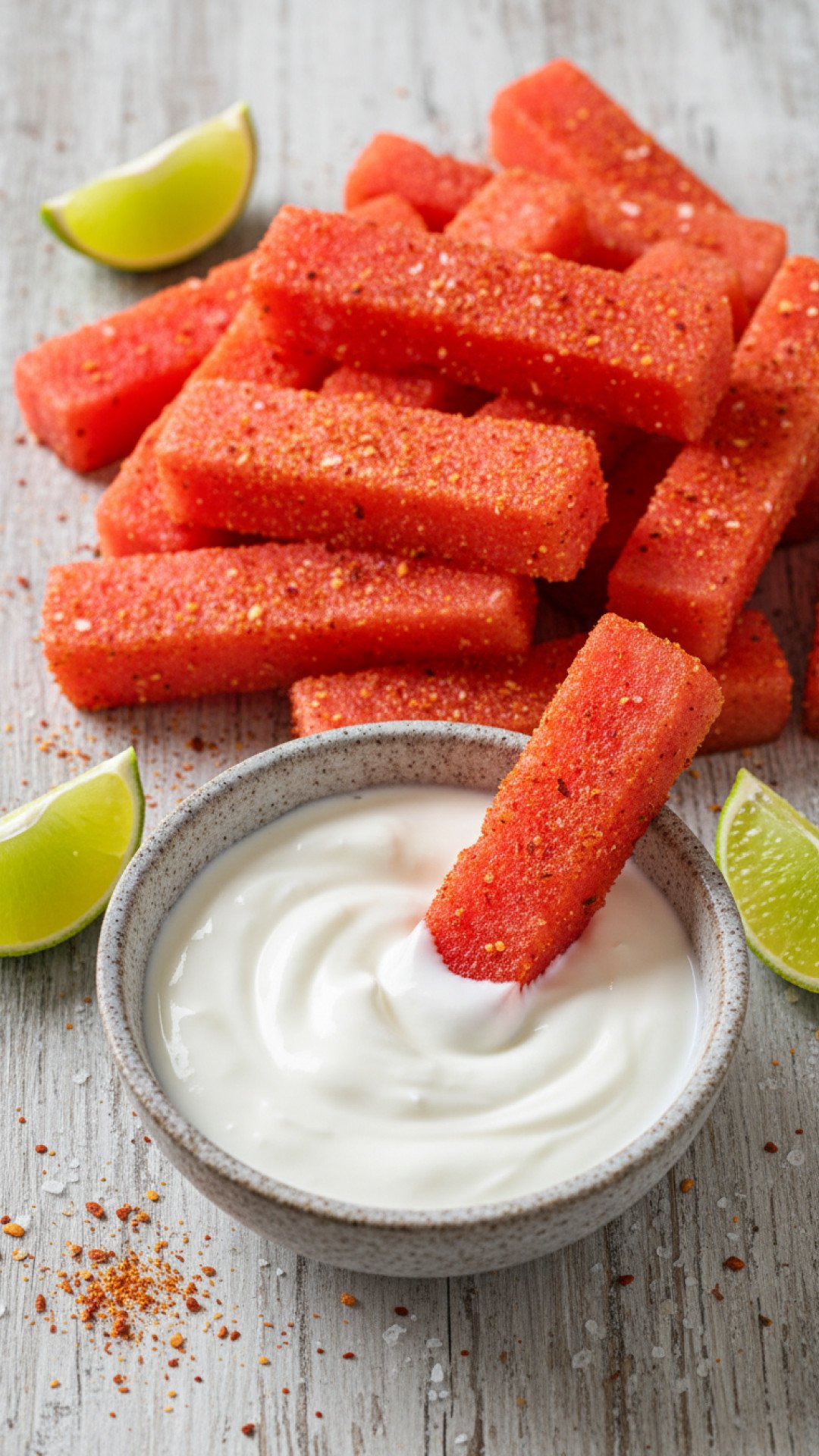 The Refreshing and Bold Spicy Watermelon Fries You’ll Make All Summer 4 Spicy Watermelon Fries with Lime and Tajin Preparation