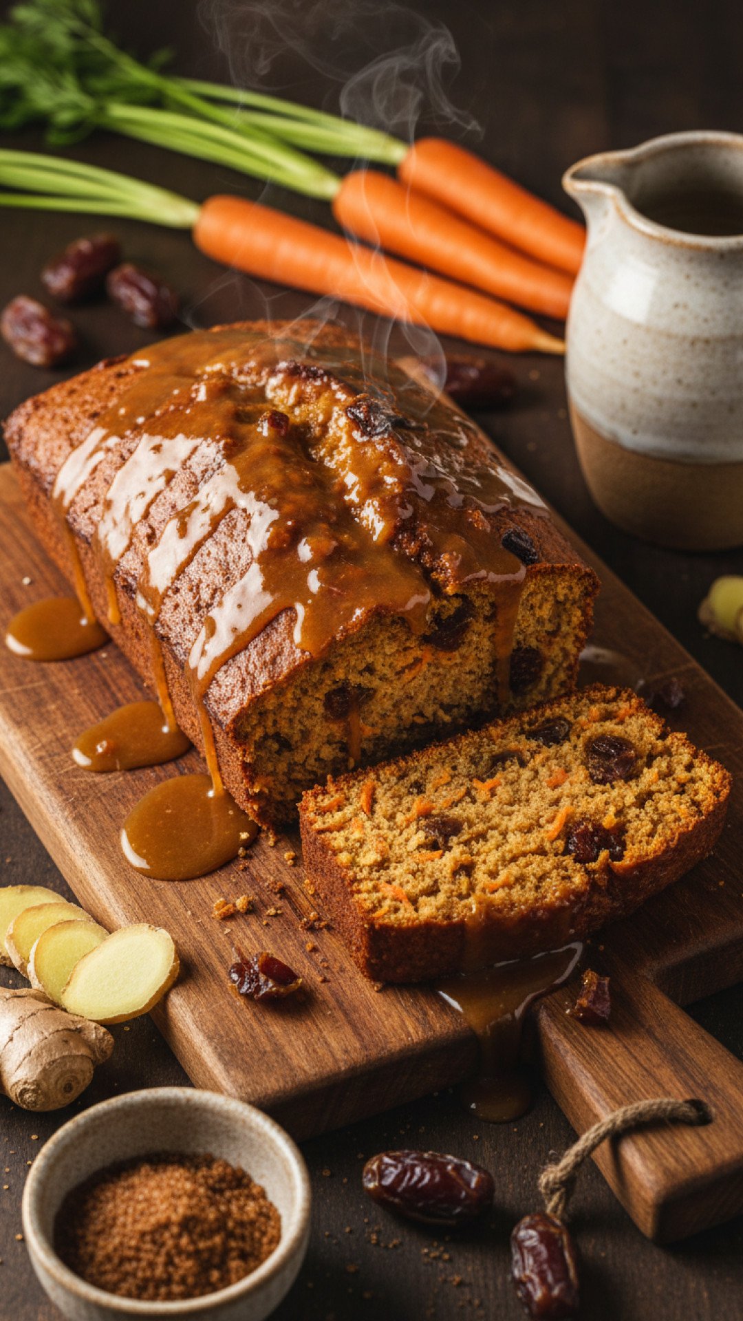Sticky Carrot Date Loaf with Brown Sugar Ginger Syrup 4 Sticky Carrot Date Loaf with Brown Sugar Ginger Syrup Preparation