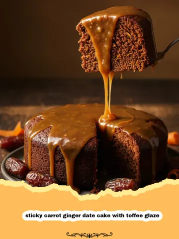 Sticky Carrot Ginger Date Cake with Toffee Glaze 2 Sticky Carrot Ginger Date Cake with Toffee Glaze