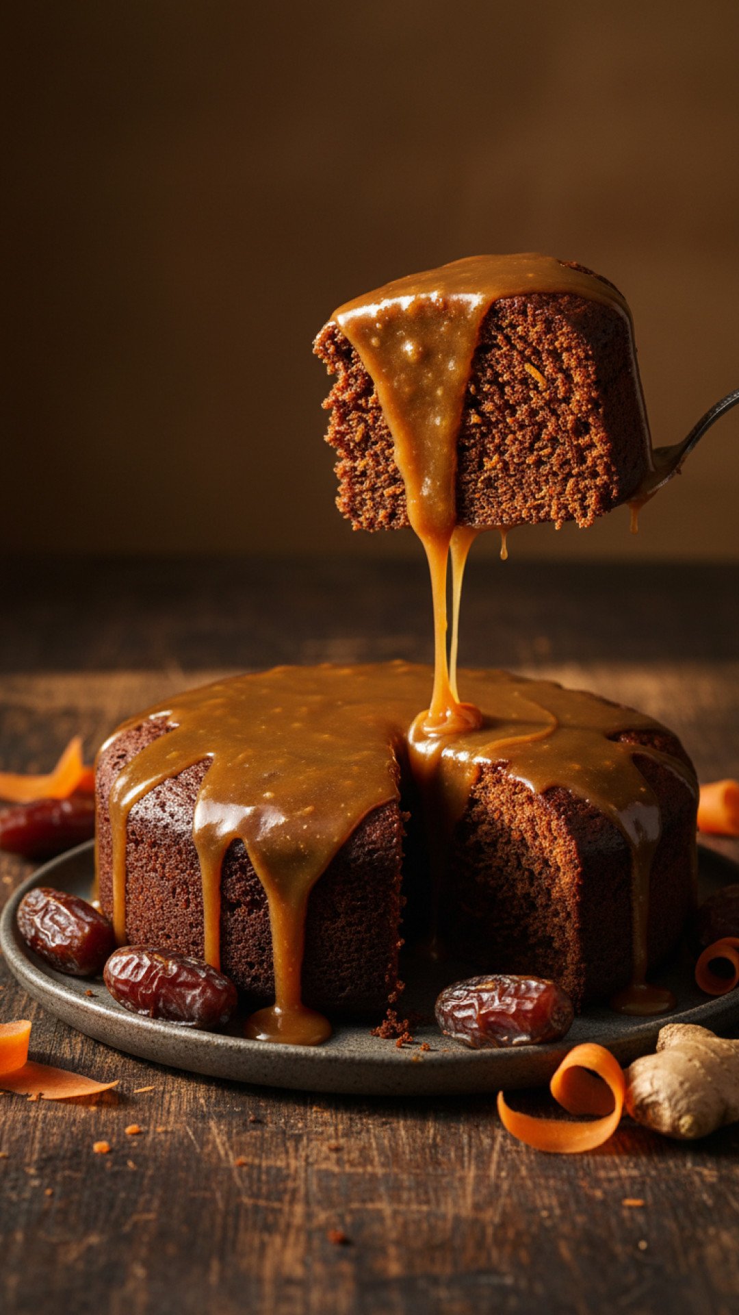 Sticky Carrot Ginger Date Cake with Toffee Glaze 4 Sticky Carrot Ginger Date Cake with Toffee Glaze Preparation