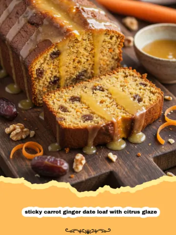 Sticky Carrot Ginger Date Loaf with Citrus Glaze