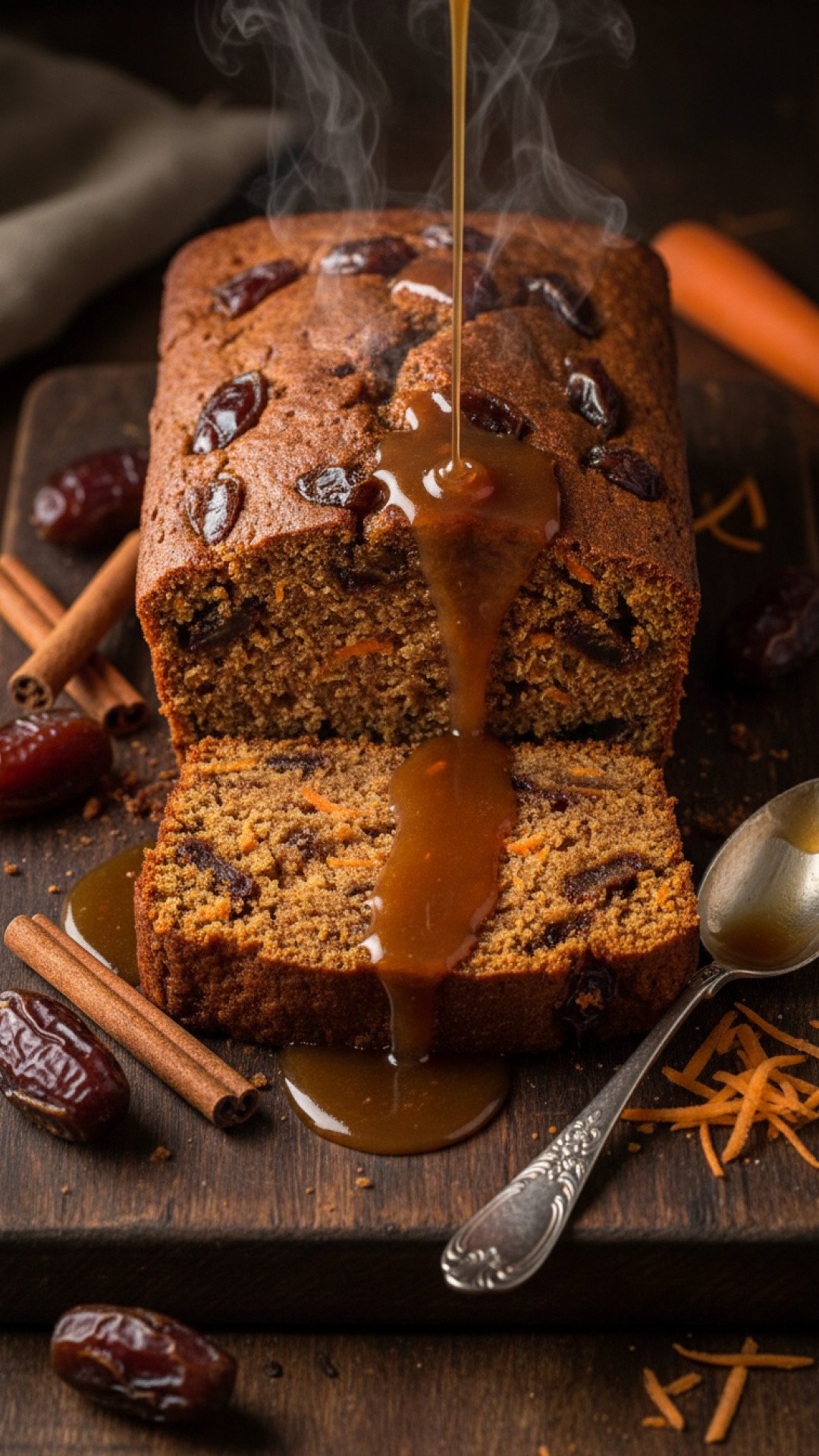 Sticky Date Carrot Pudding Loaf with Cinnamon Syrup Preparation