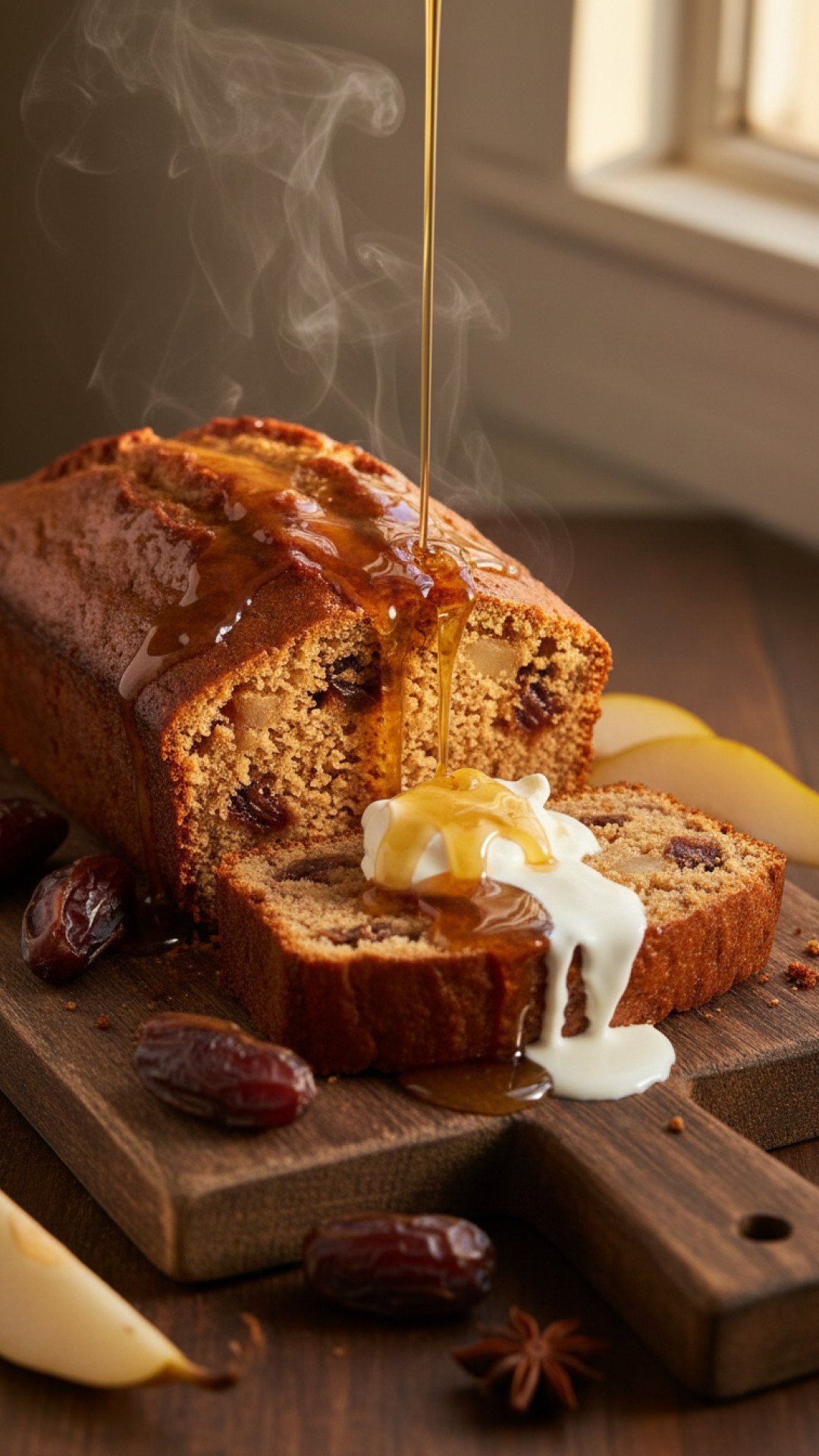 Sticky Pear and Date Loaf with Warm Ginger Syrup Preparation