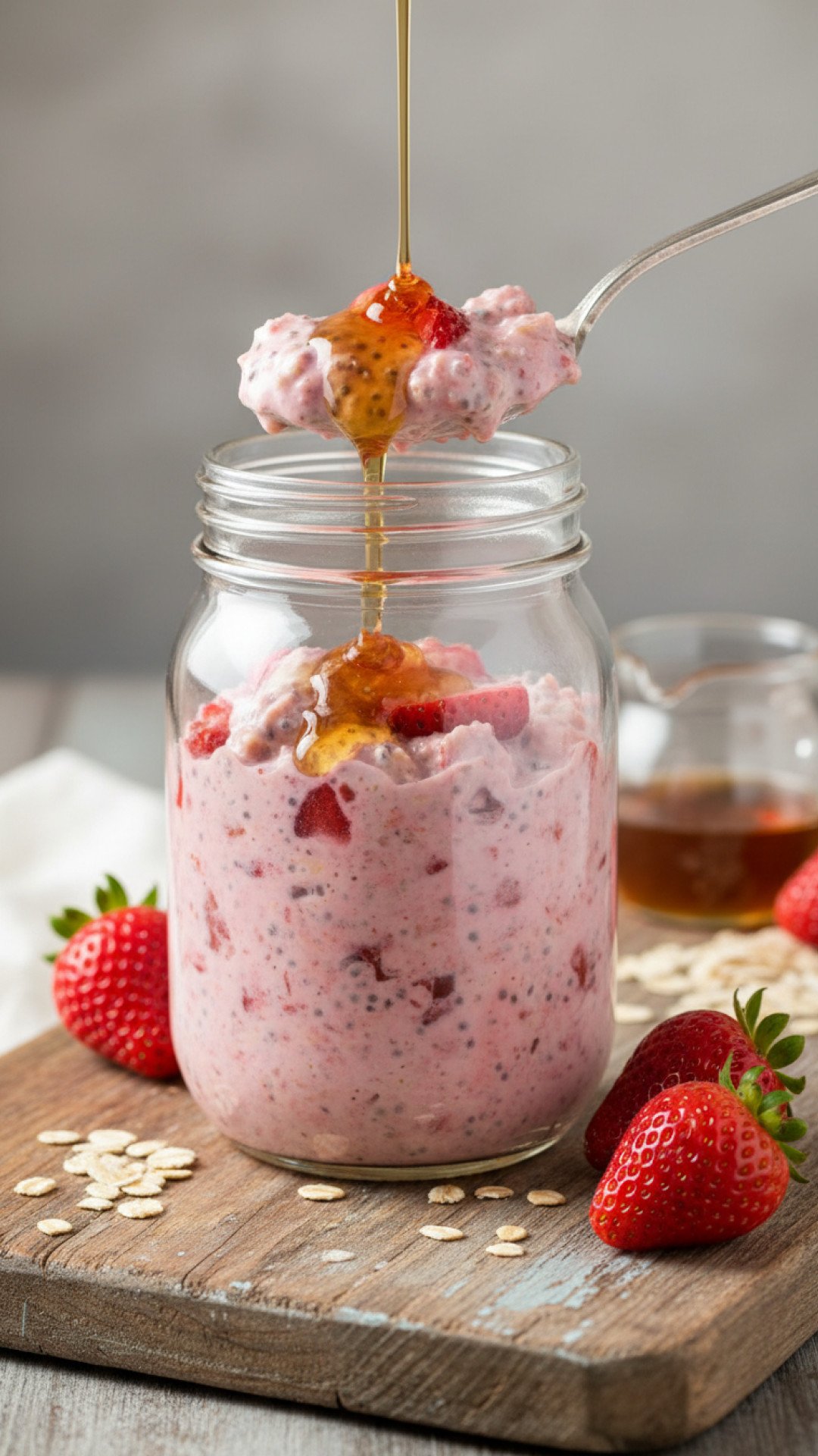 Strawberry Overnight Oats Preparation